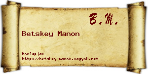Betskey Manon névjegykártya